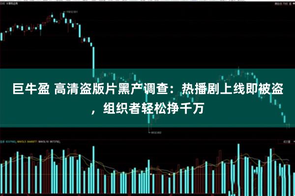 巨牛盈 高清盗版片黑产调查：热播剧上线即被盗，组织者轻松挣千万