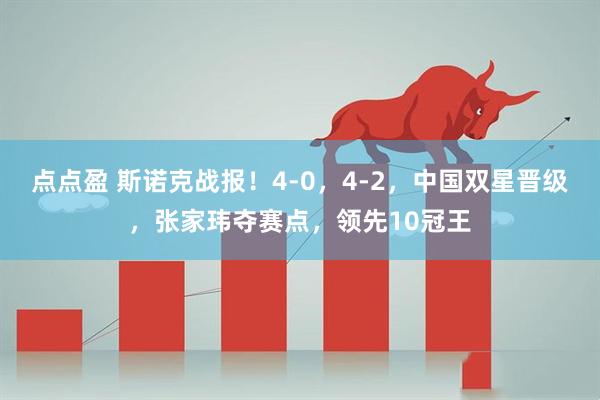 点点盈 斯诺克战报！4-0，4-2，中国双星晋级，张家玮夺赛点，领先10冠王