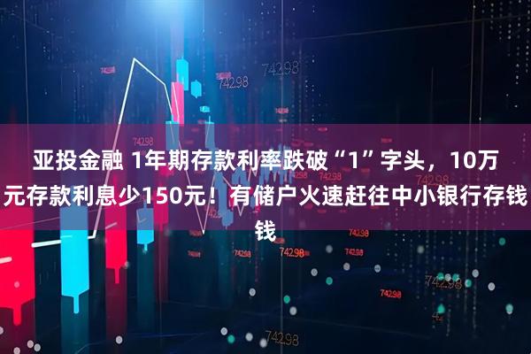 亚投金融 1年期存款利率跌破“1”字头，10万元存款利息少150元！有储户火速赶往中小银行存钱