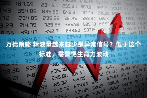 万德策略 精液量越来越少是异常信号？低于这个标准，需警惕生育力波动